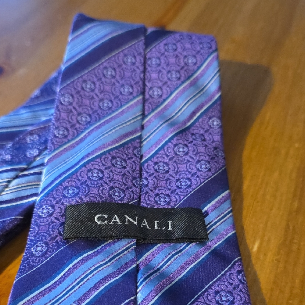 Canali Men's Tie in Purple and Blue